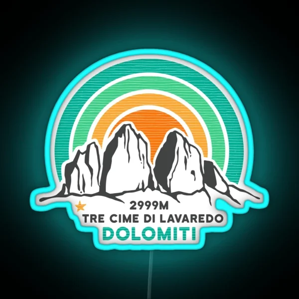 Dolomites Drei Zinnen Tre Cime Di Lavaredo South Tyrol RGB Neon Sign