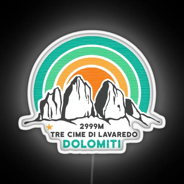 Dolomites Drei Zinnen Tre Cime Di Lavaredo South Tyrol RGB Neon Sign