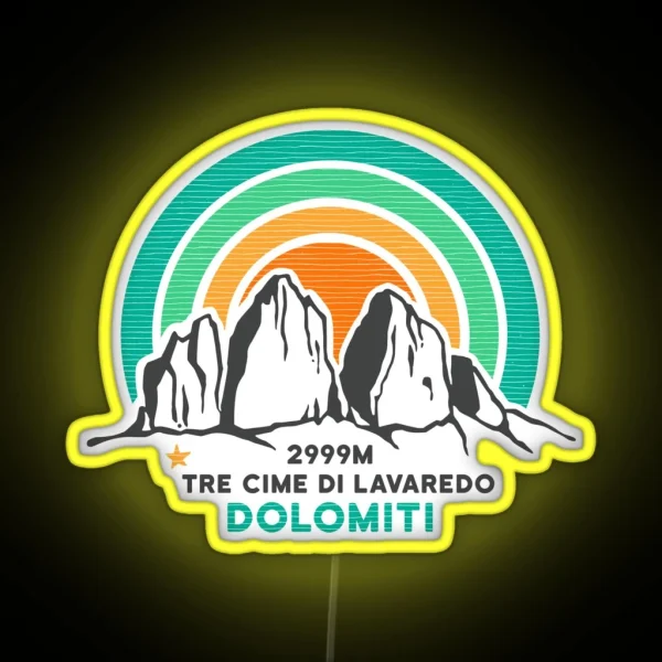 Dolomites Drei Zinnen Tre Cime Di Lavaredo South Tyrol RGB Neon Sign