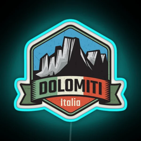 Dolomites Mountains Dolomiti RGB Neon Sign