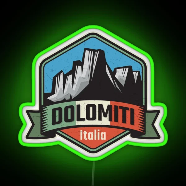 Dolomites Mountains Dolomiti RGB Neon Sign