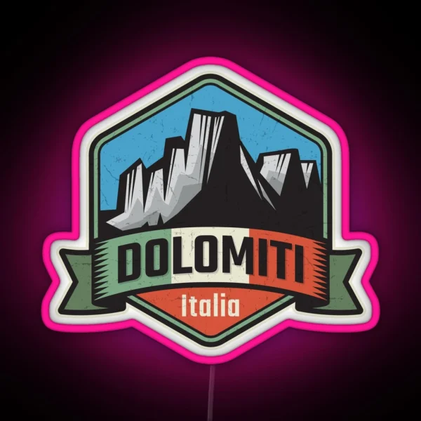 Dolomites Mountains Dolomiti RGB Neon Sign