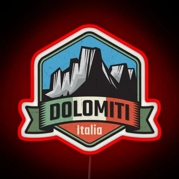 Dolomites Mountains Dolomiti RGB Neon Sign