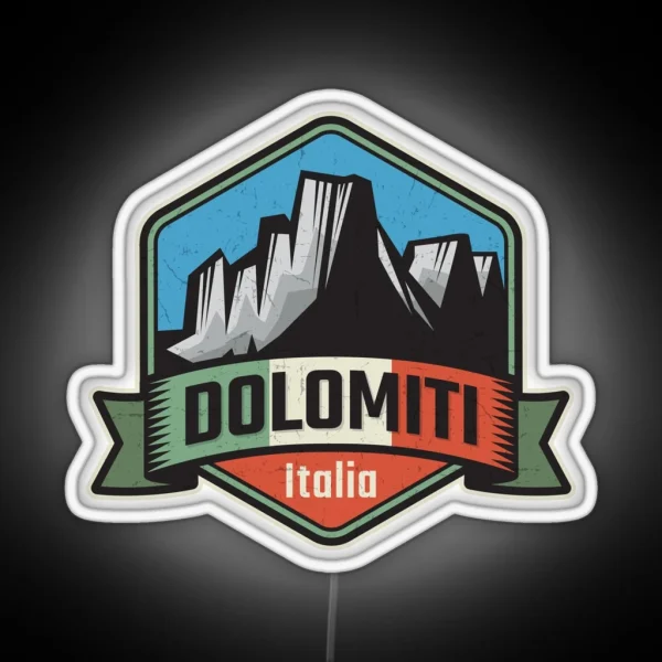 Dolomites Mountains Dolomiti RGB Neon Sign