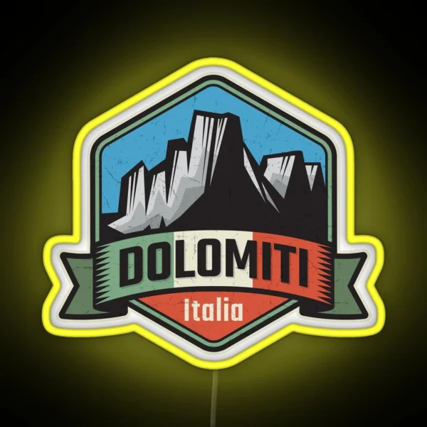 Dolomites Mountains Dolomiti RGB Neon Sign