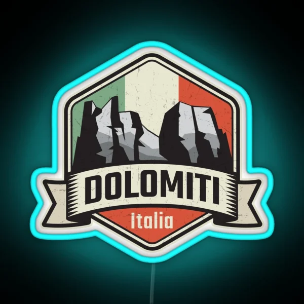 Dolomites Mountains Dolomiti RGB Neon Sign