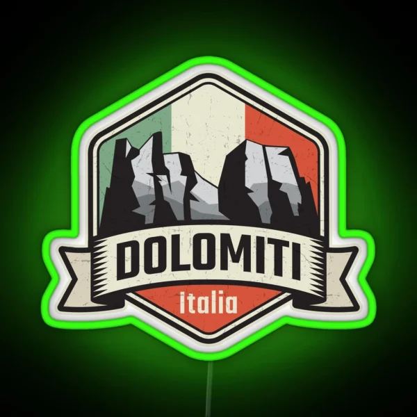 Dolomites Mountains Dolomiti RGB Neon Sign