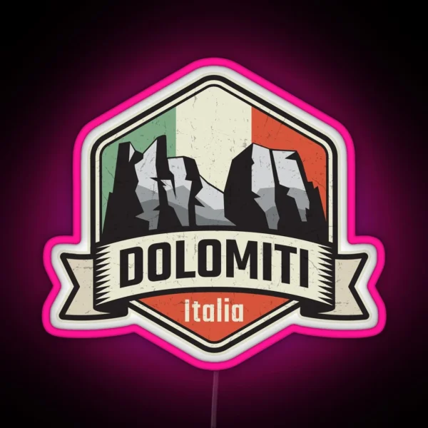 Dolomites Mountains Dolomiti RGB Neon Sign