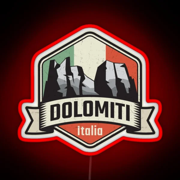 Dolomites Mountains Dolomiti RGB Neon Sign