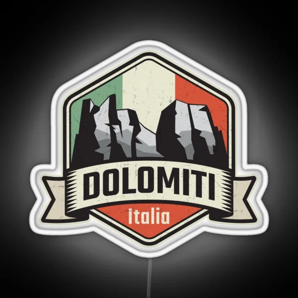 Dolomites Mountains Dolomiti RGB Neon Sign