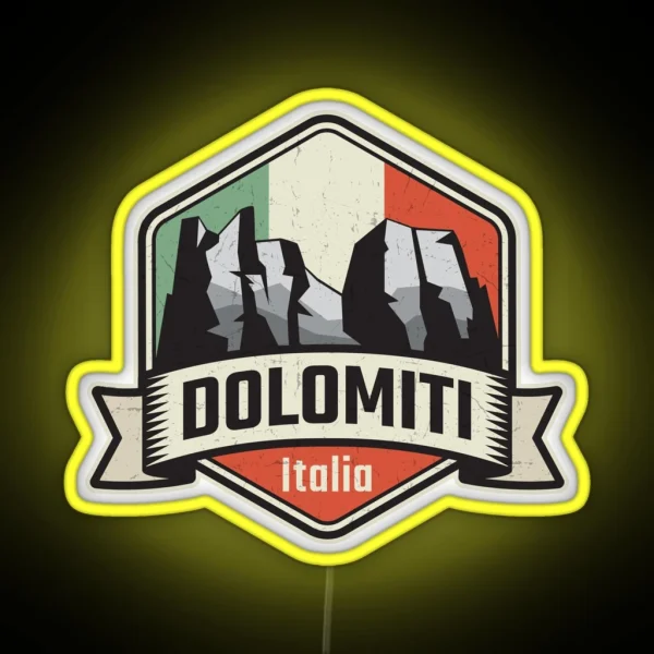 Dolomites Mountains Dolomiti RGB Neon Sign