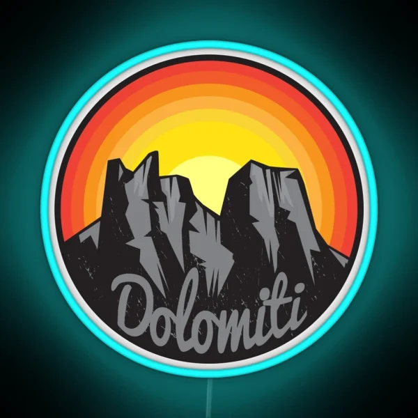 Dolomites Mountains Dolomiti RGB Neon Sign