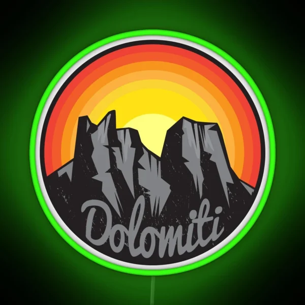 Dolomites Mountains Dolomiti RGB Neon Sign