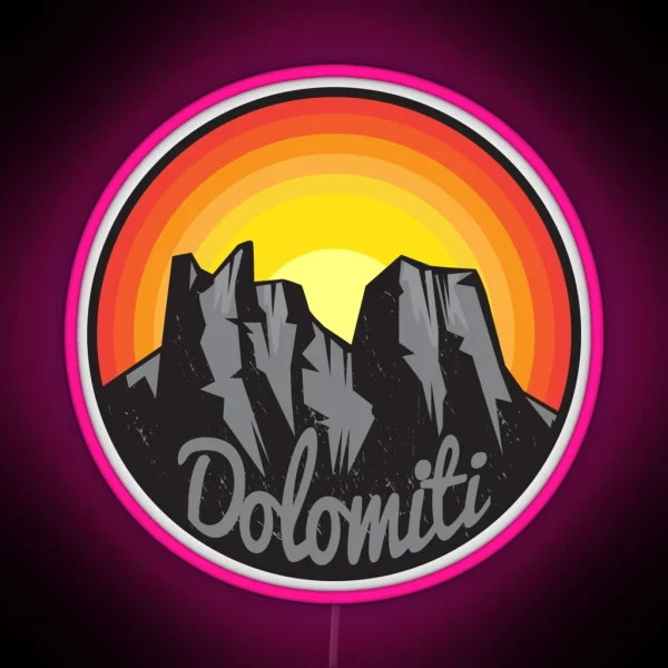 Dolomites Mountains Dolomiti RGB Neon Sign