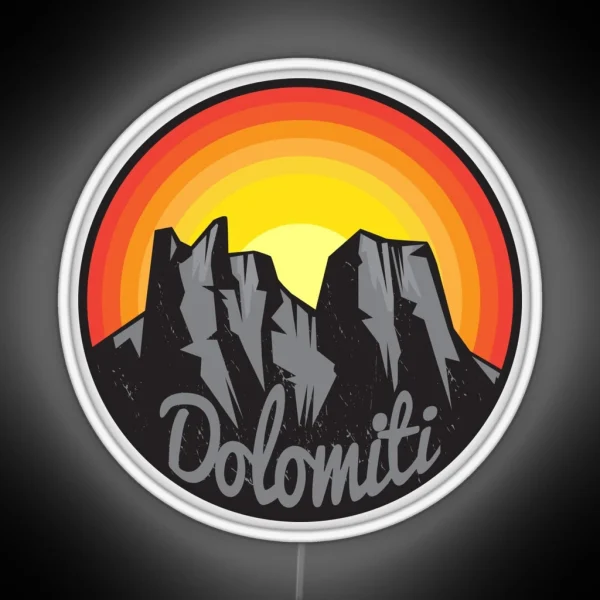 Dolomites Mountains Dolomiti RGB Neon Sign