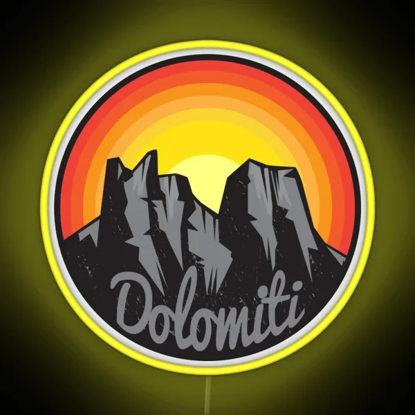 Dolomites Mountains Dolomiti RGB Neon Sign