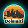 Authentic Dolomites Mountains Neon Sign with Vibrant Dolomiti Colors