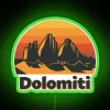 Dramatic Dolomites Mountain Landscape Decorative RGB Neon Sign