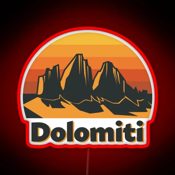 Dolomites Mountains Dolomiti RGB Neon Sign