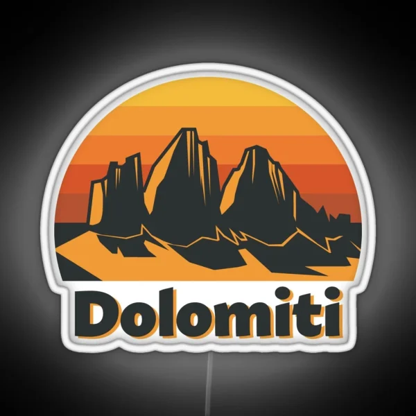 Dolomites Mountains Dolomiti RGB Neon Sign