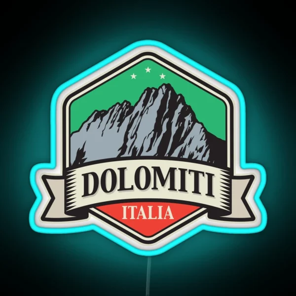 Dolomites Mountains Dolomiti RGB Neon Sign
