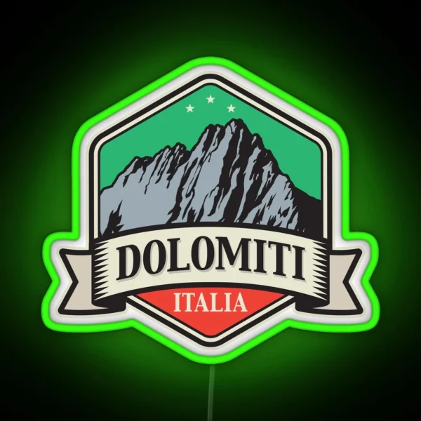Dolomites Mountains Dolomiti RGB Neon Sign