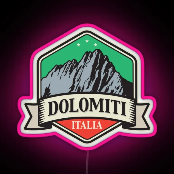 Dolomites Mountains Dolomiti RGB Neon Sign