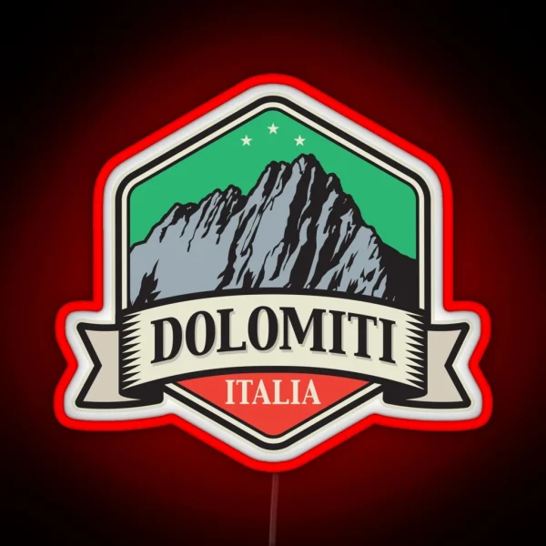 Dolomites Mountains Dolomiti RGB Neon Sign