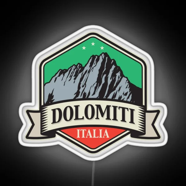 Dolomites Mountains Dolomiti RGB Neon Sign