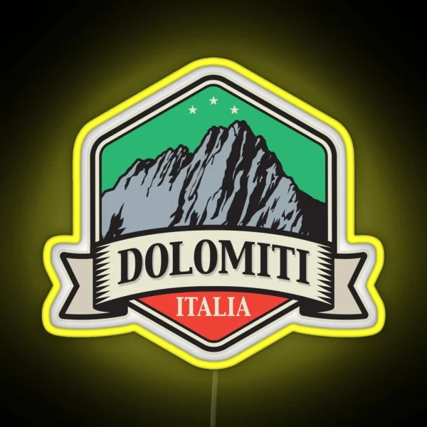 Dolomites Mountains Dolomiti RGB Neon Sign