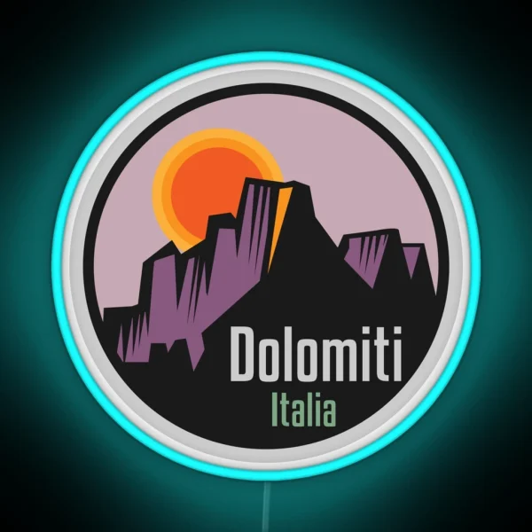 Dolomites Mountains Dolomiti RGB Neon Sign