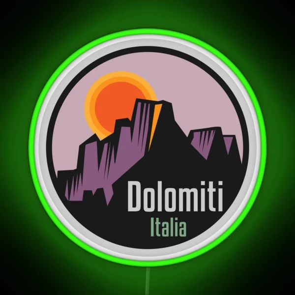Dolomites Mountains Dolomiti RGB Neon Sign