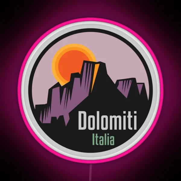 Dolomites Mountains Dolomiti RGB Neon Sign