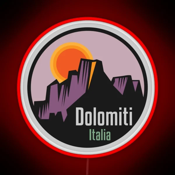 Dolomites Mountains Dolomiti RGB Neon Sign
