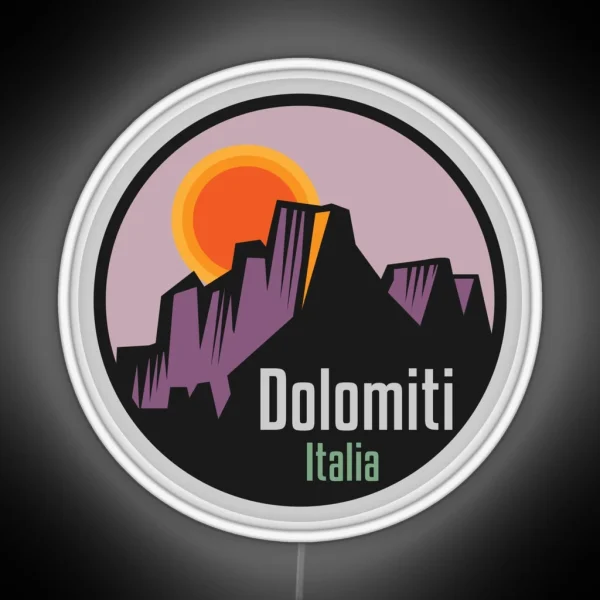 Dolomites Mountains Dolomiti RGB Neon Sign