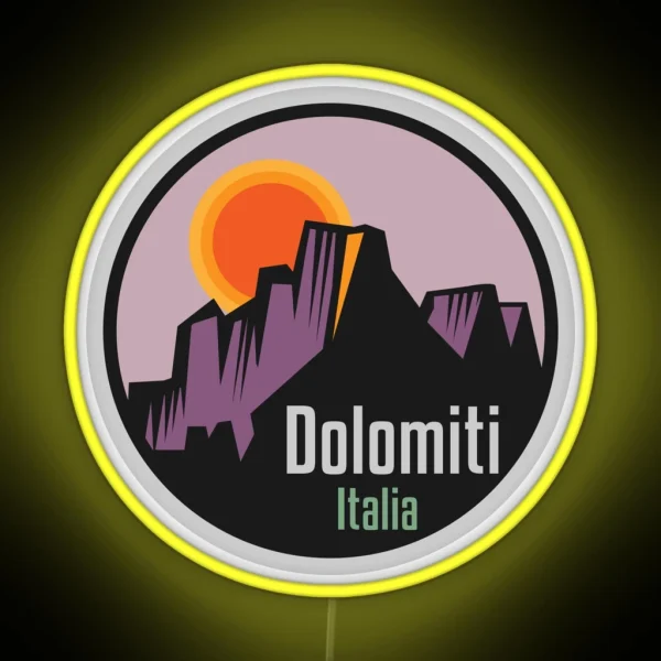 Dolomites Mountains Dolomiti RGB Neon Sign