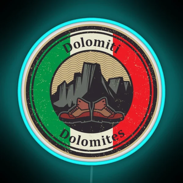 Dolomites Mountains Dolomiti RGB Neon Sign