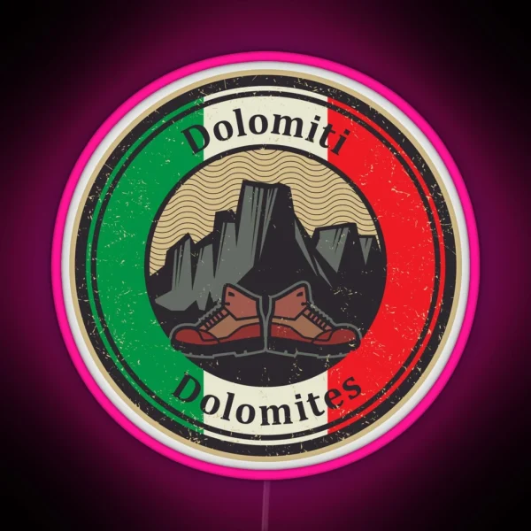Dolomites Mountains Dolomiti RGB Neon Sign