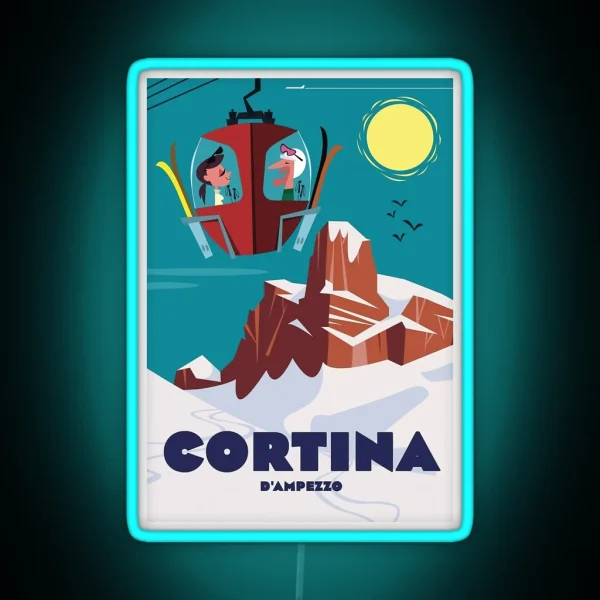 Dolomiti Cortina D Ampezzo RGB Neon Sign