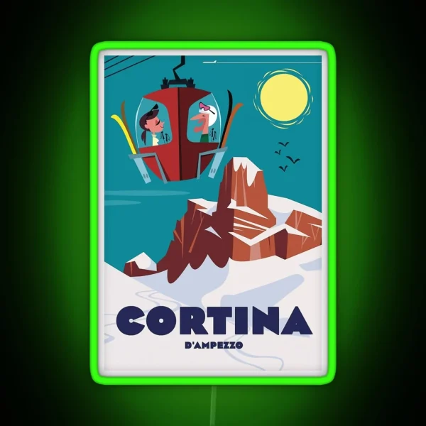 Dolomiti Cortina D Ampezzo RGB Neon Sign