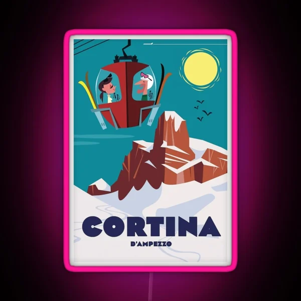 Dolomiti Cortina D Ampezzo RGB Neon Sign
