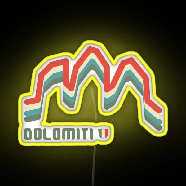 Dolomiti Tre Cime Di Lavaredo Dolomites South Tyrol Italy RGB Neon Sign