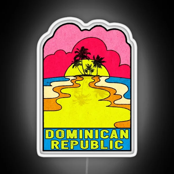 Dominican Republic Groovy Sunset 70 S Hippie Hippy RGB Neon Sign