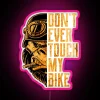 RGB LED Canvas Sign with Funny Biker Warning Message Design