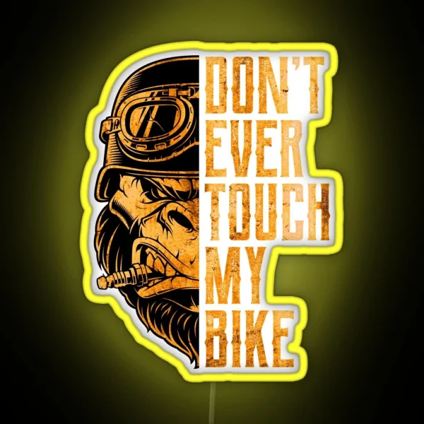 Don T Ever Touch My Bike Funny Biker Gorilla RGB Neon Sign