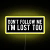 Neon LED signs for college dorms and motorist humor decor.