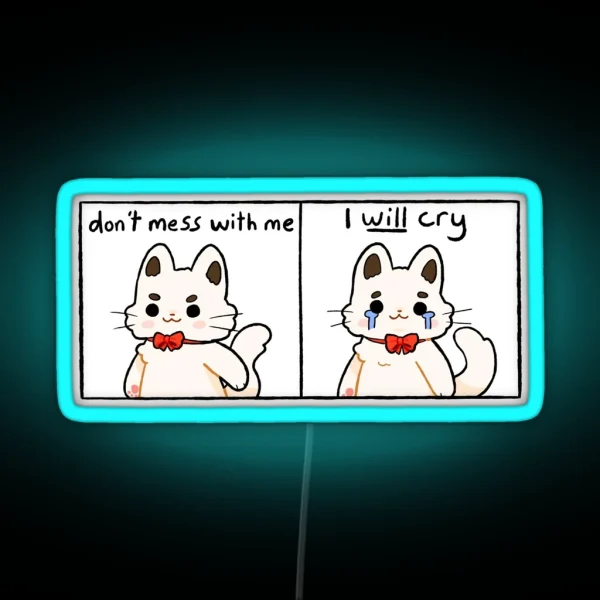 Don T Mess With Me I Will Cry RGB Neon Sign