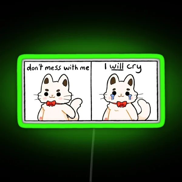 Don T Mess With Me I Will Cry RGB Neon Sign