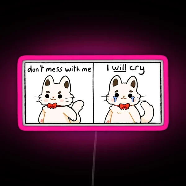 Don T Mess With Me I Will Cry RGB Neon Sign
