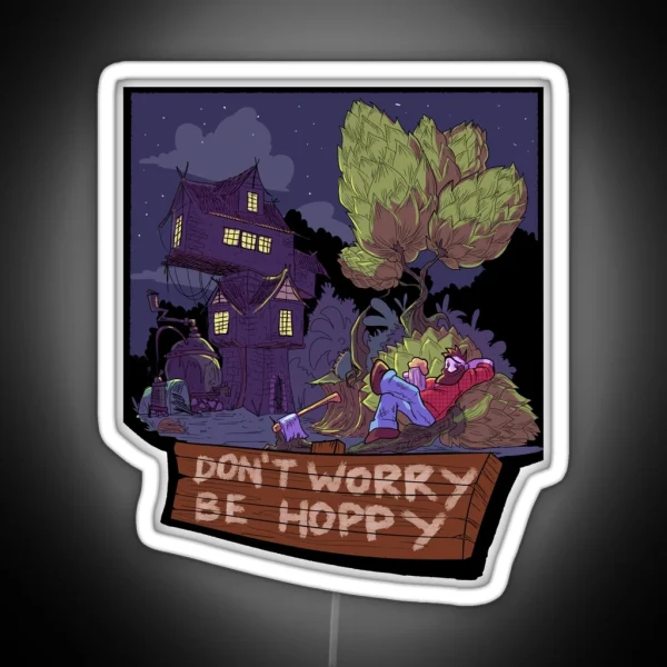 Don T Worry Be Hoppy RGB Neon Sign